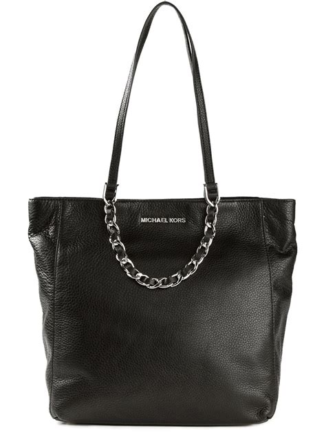 michael kors black denim tote|Michael Kors shopper tote.